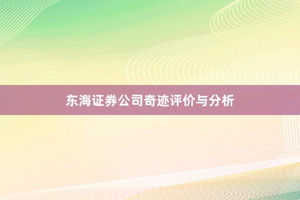 东海证券公司奇迹评价与分析